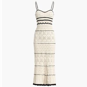 NWOT - Crochet Midi Dress - Ivory/Black